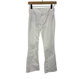 NWT White Sz 0  Short Old Navy High Rise Wide Leg Flare Jeans Western Rodeo